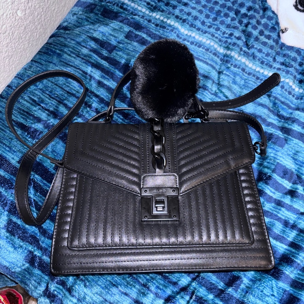 Aldo Black Quilted Crossbody Bag